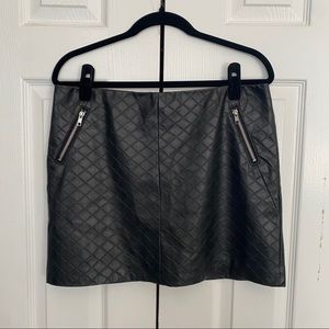Cynthia Rowley Vegan Leather Black Mini Skirt